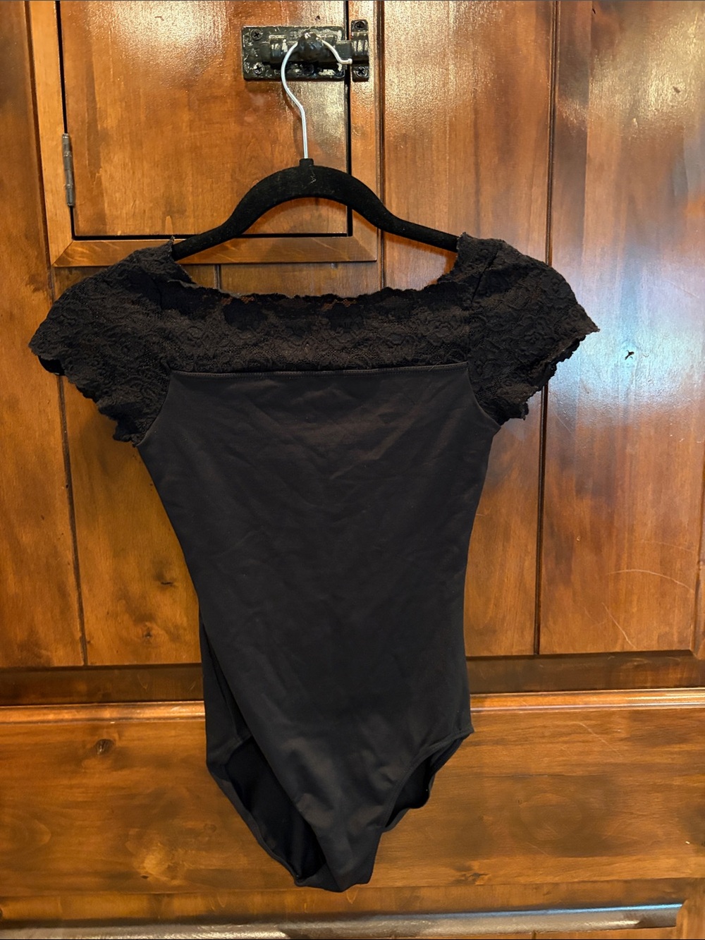 🖤 So Danca Black Lace-Trim Leotard